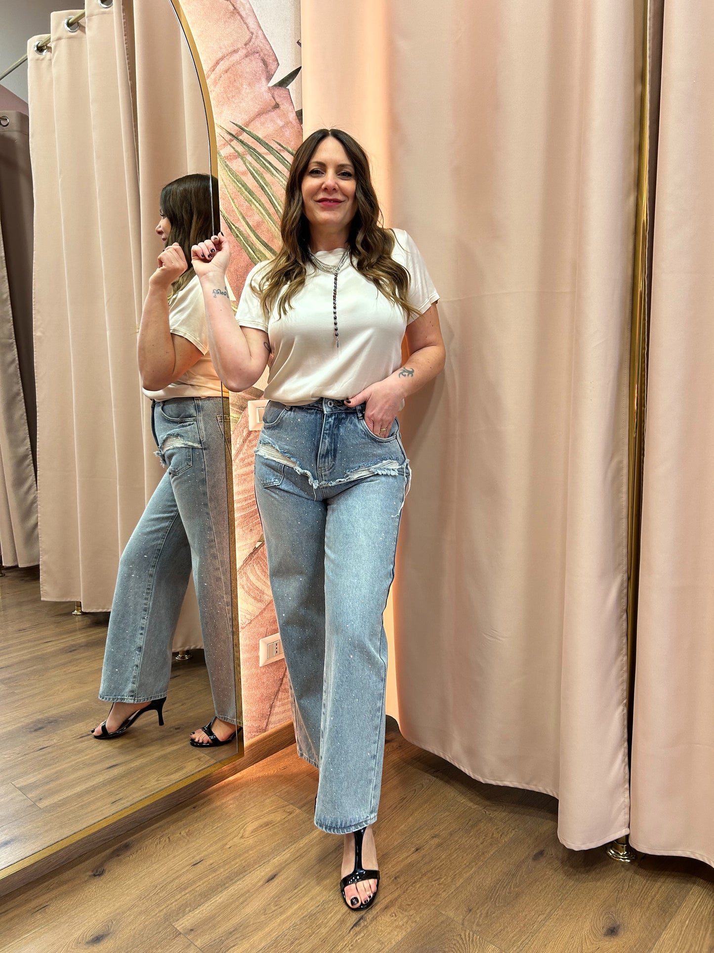 Jeans Strappi e Swarovski