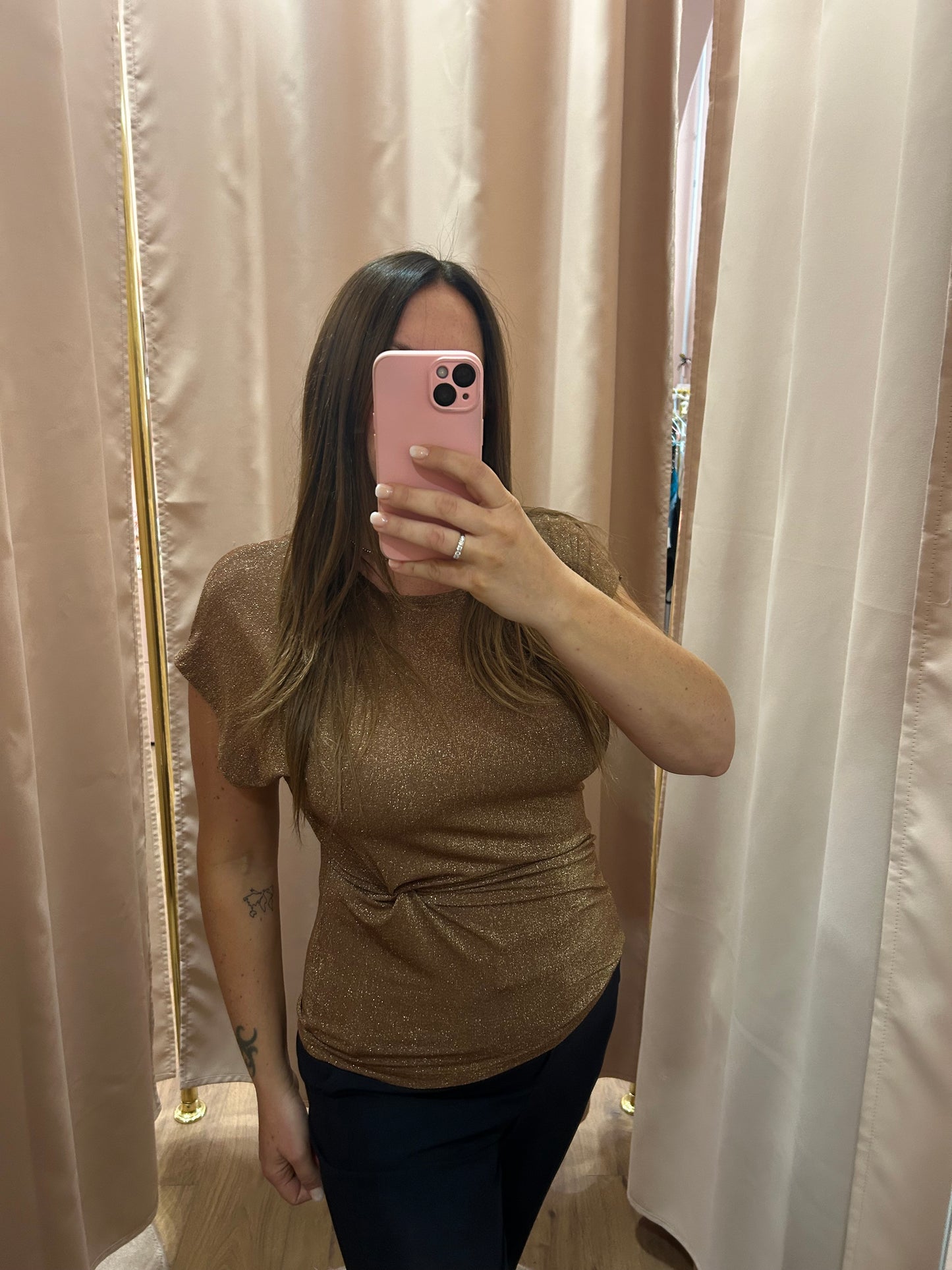 T-shirt Lurex drappeggio