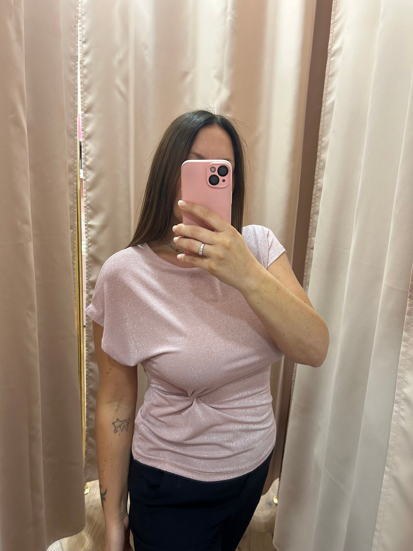 T-shirt Lurex drappeggio
