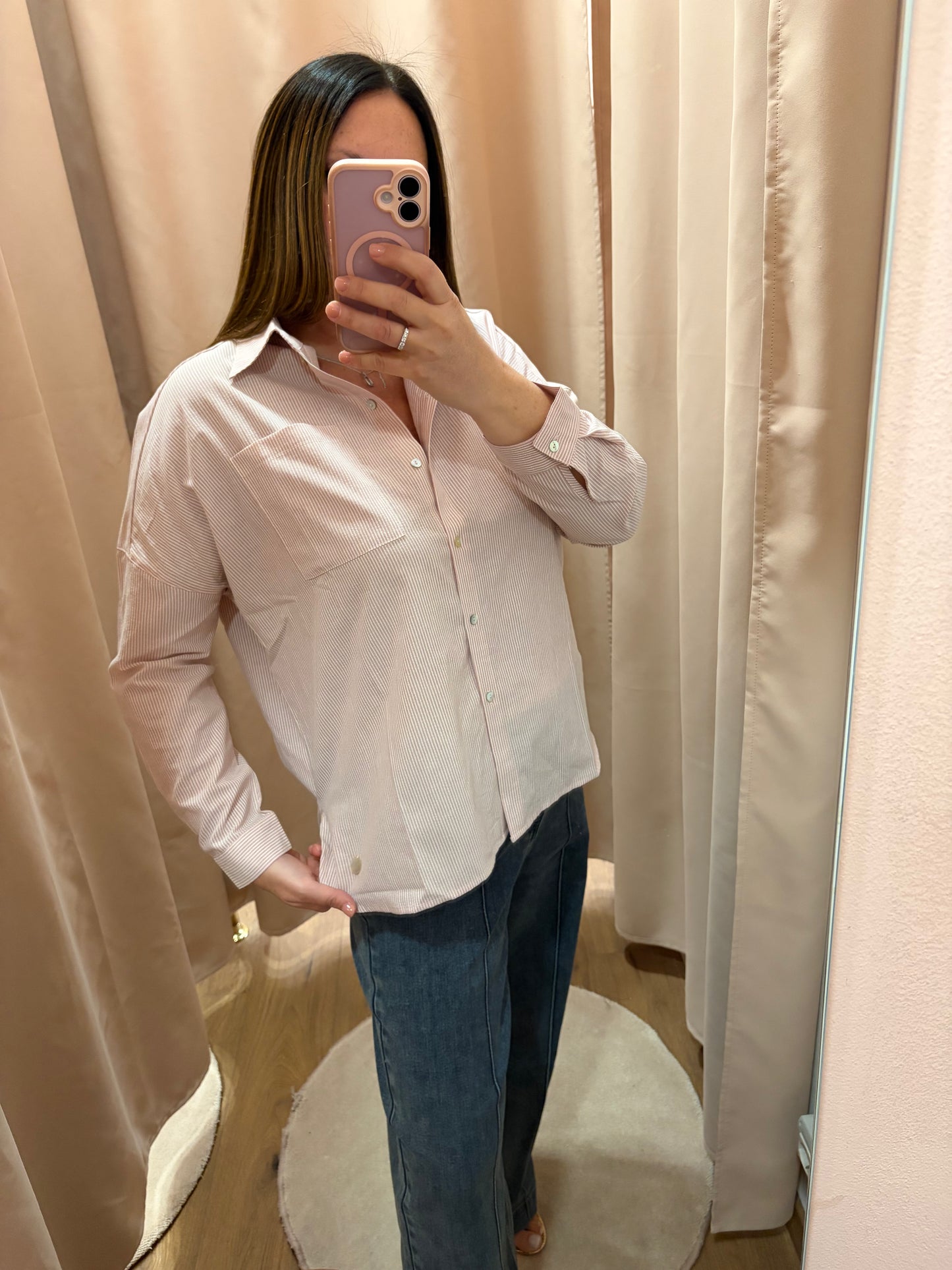 Camicia millerighe Rosa