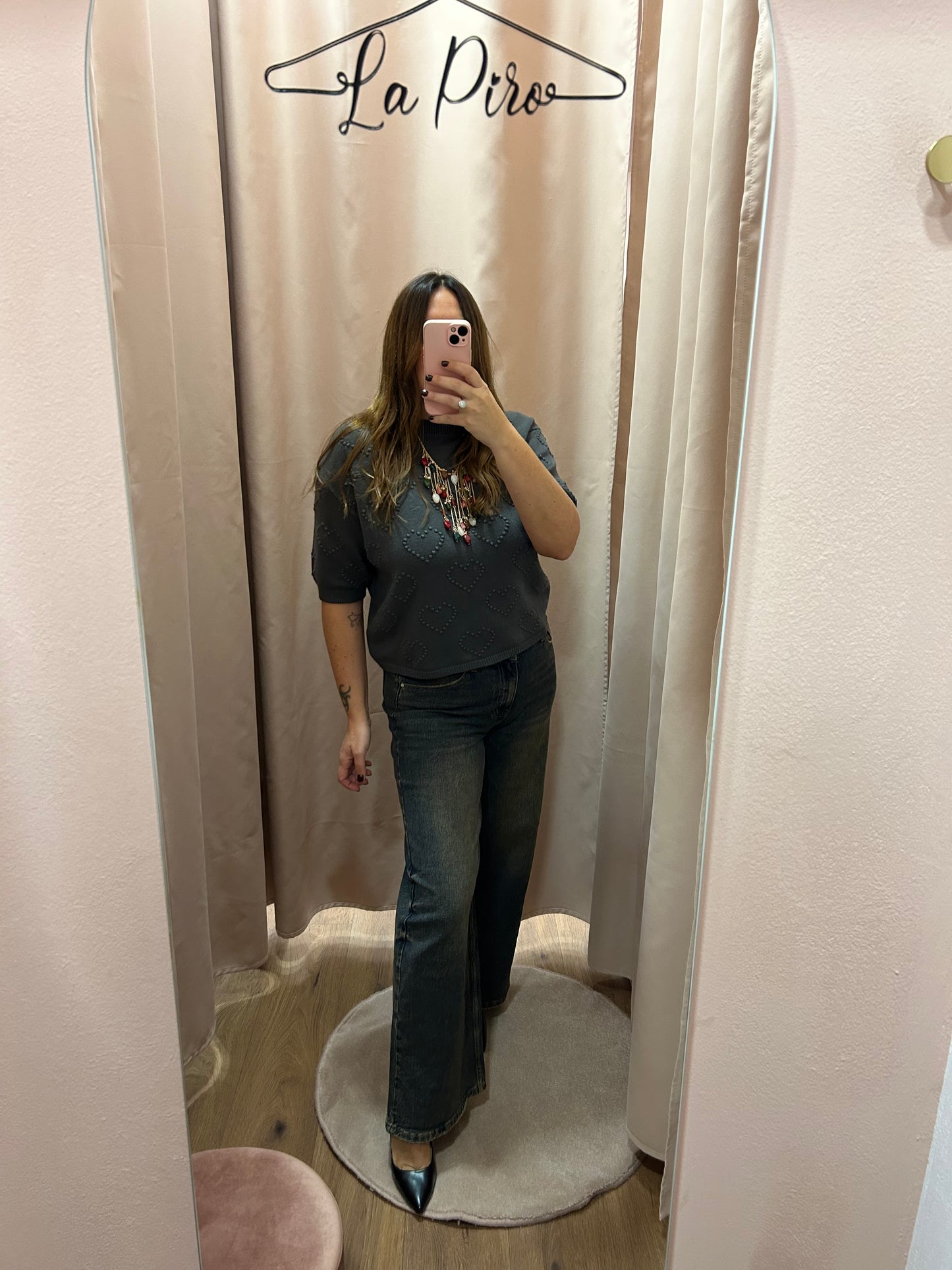 Jeans palazzo lavaggio Tè