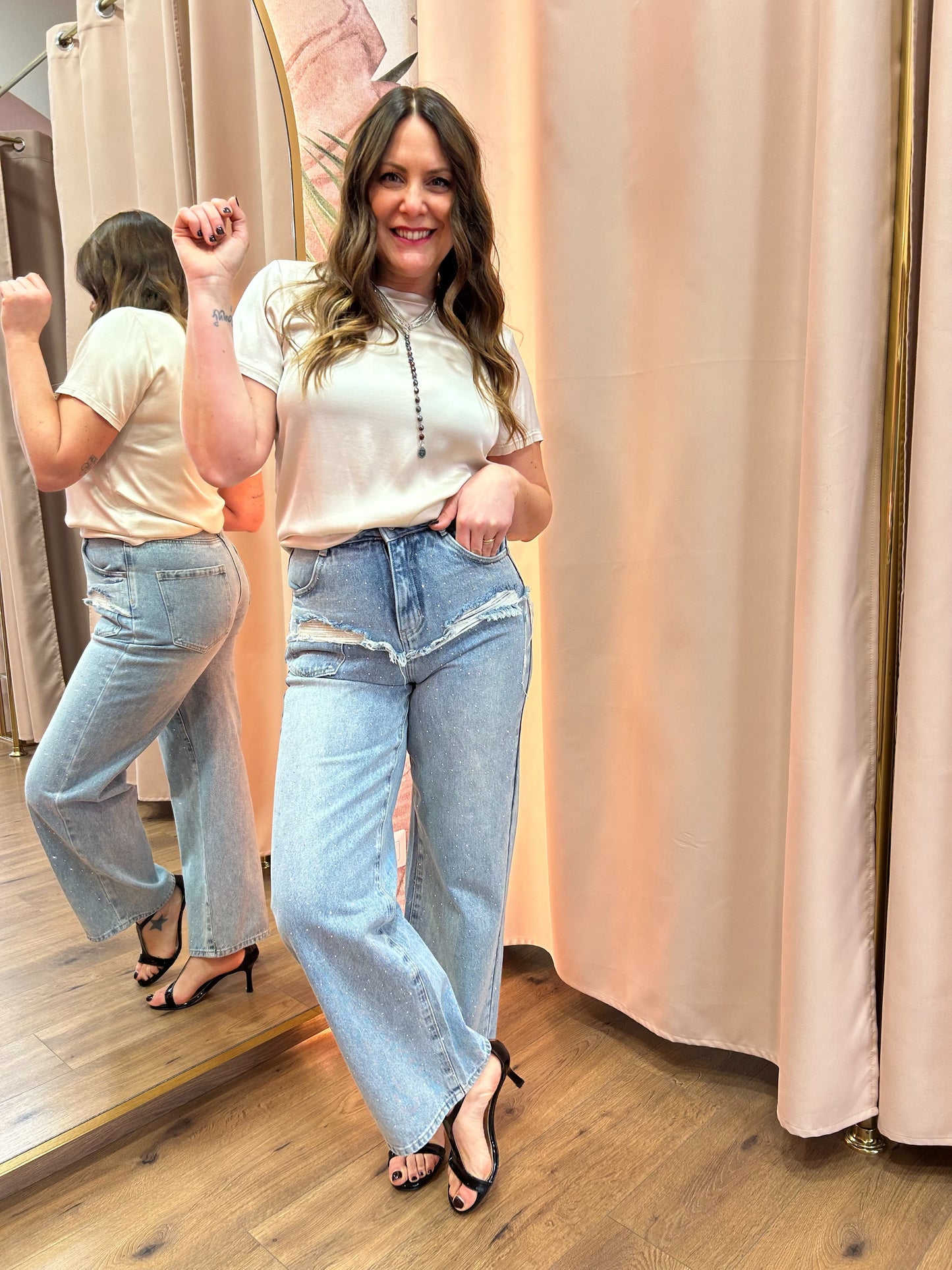 Jeans Strappi e Swarovski