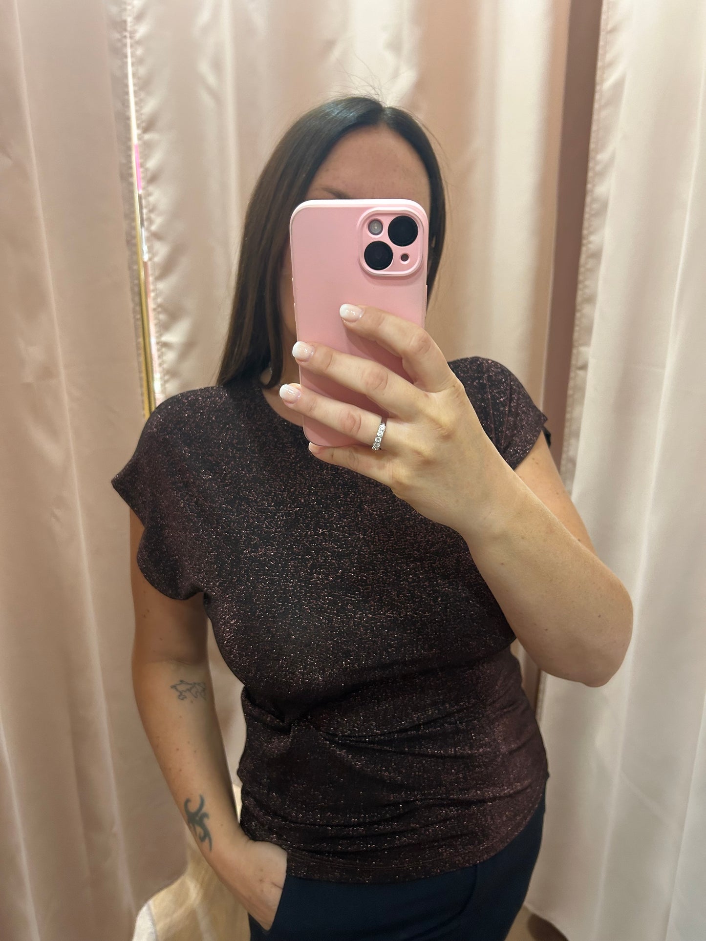 T-shirt Lurex drappeggio