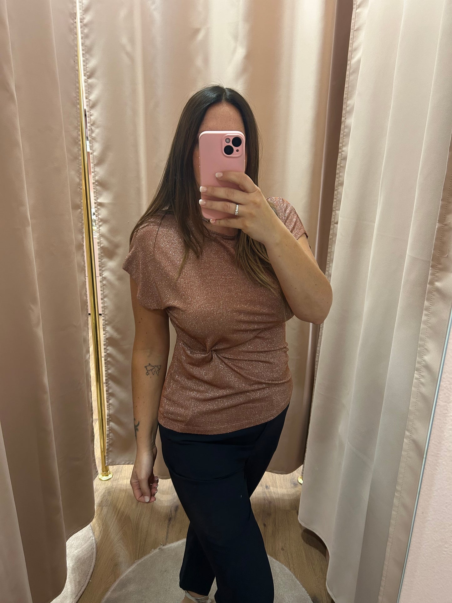 T-shirt Lurex drappeggio