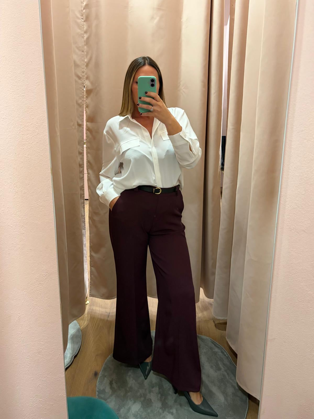 Pantalone Prugna in Crêpe