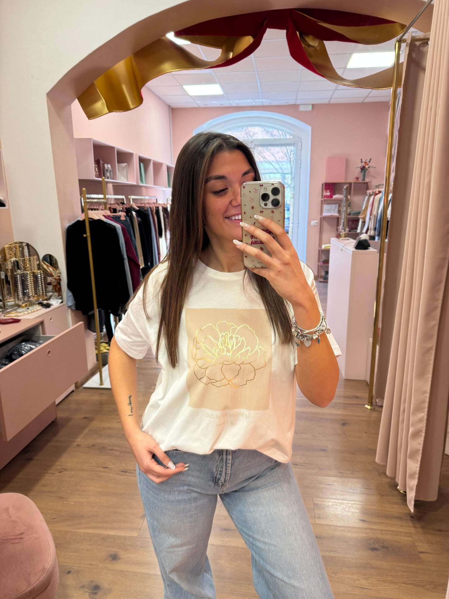 T-shirt riquadro fiore