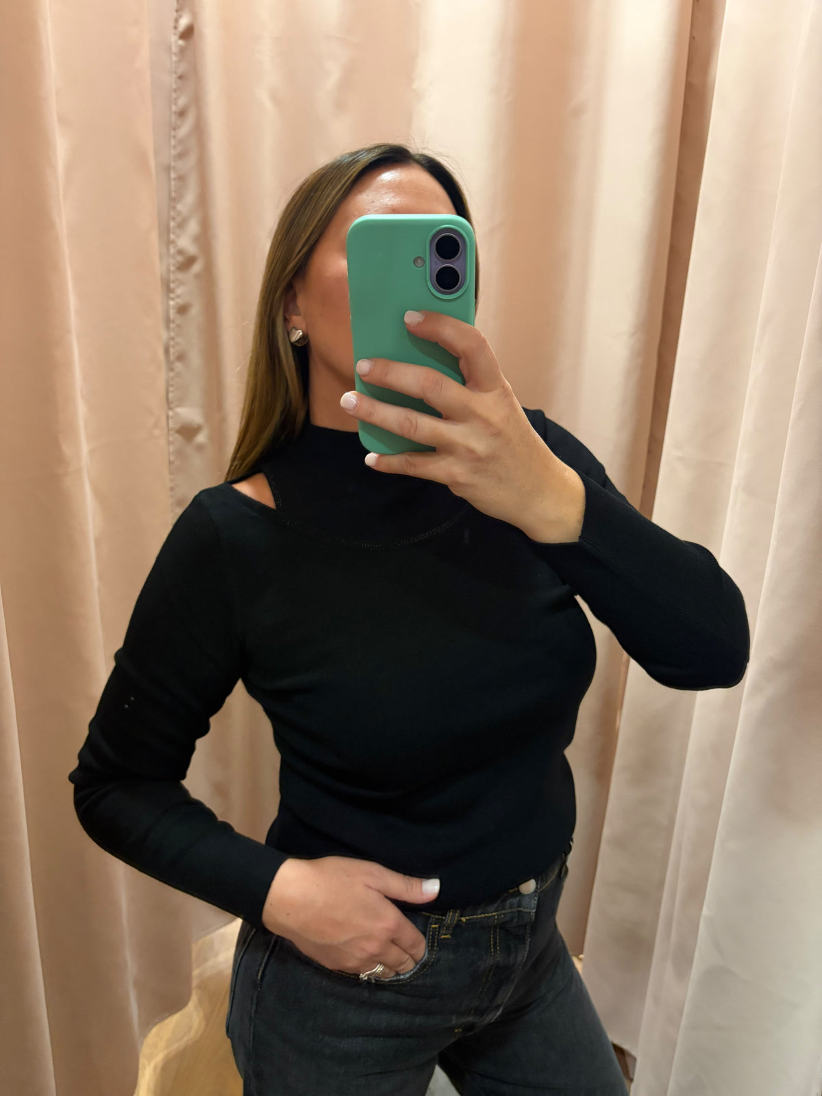 Maglia mini cutout e strass