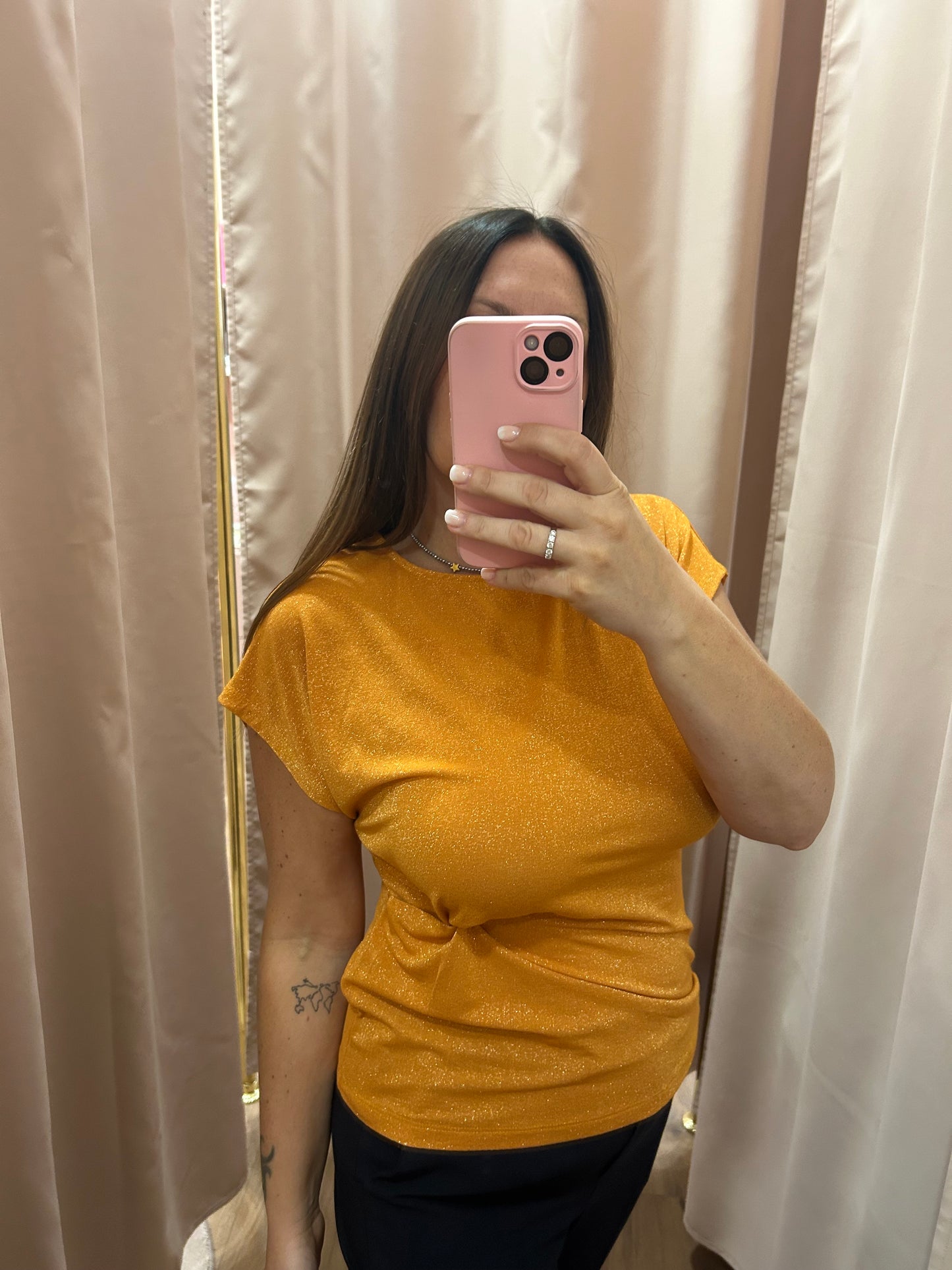 T-shirt Lurex drappeggio