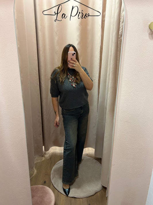 Jeans palazzo lavaggio Tè