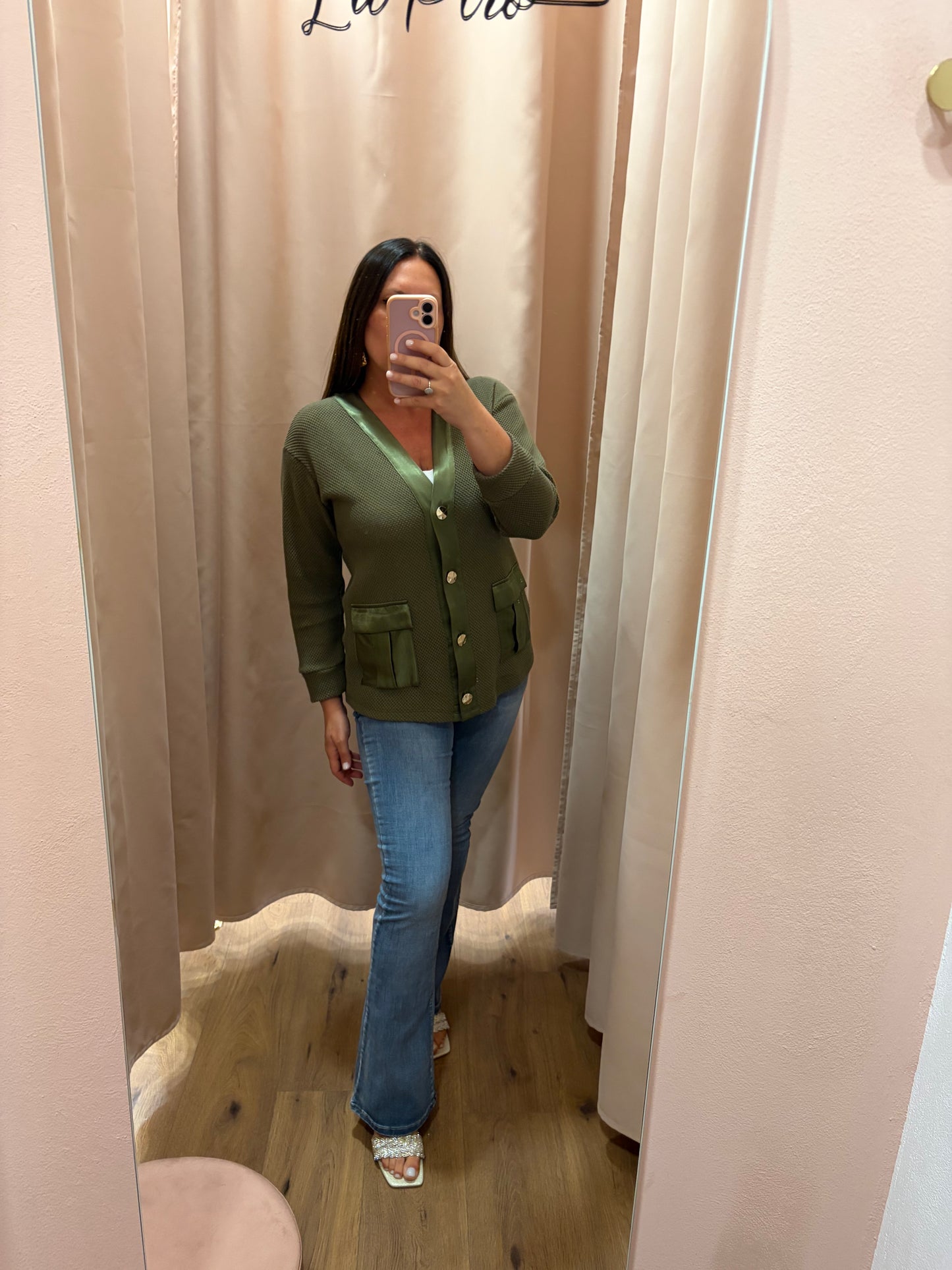 Cardigan Rete e Raso