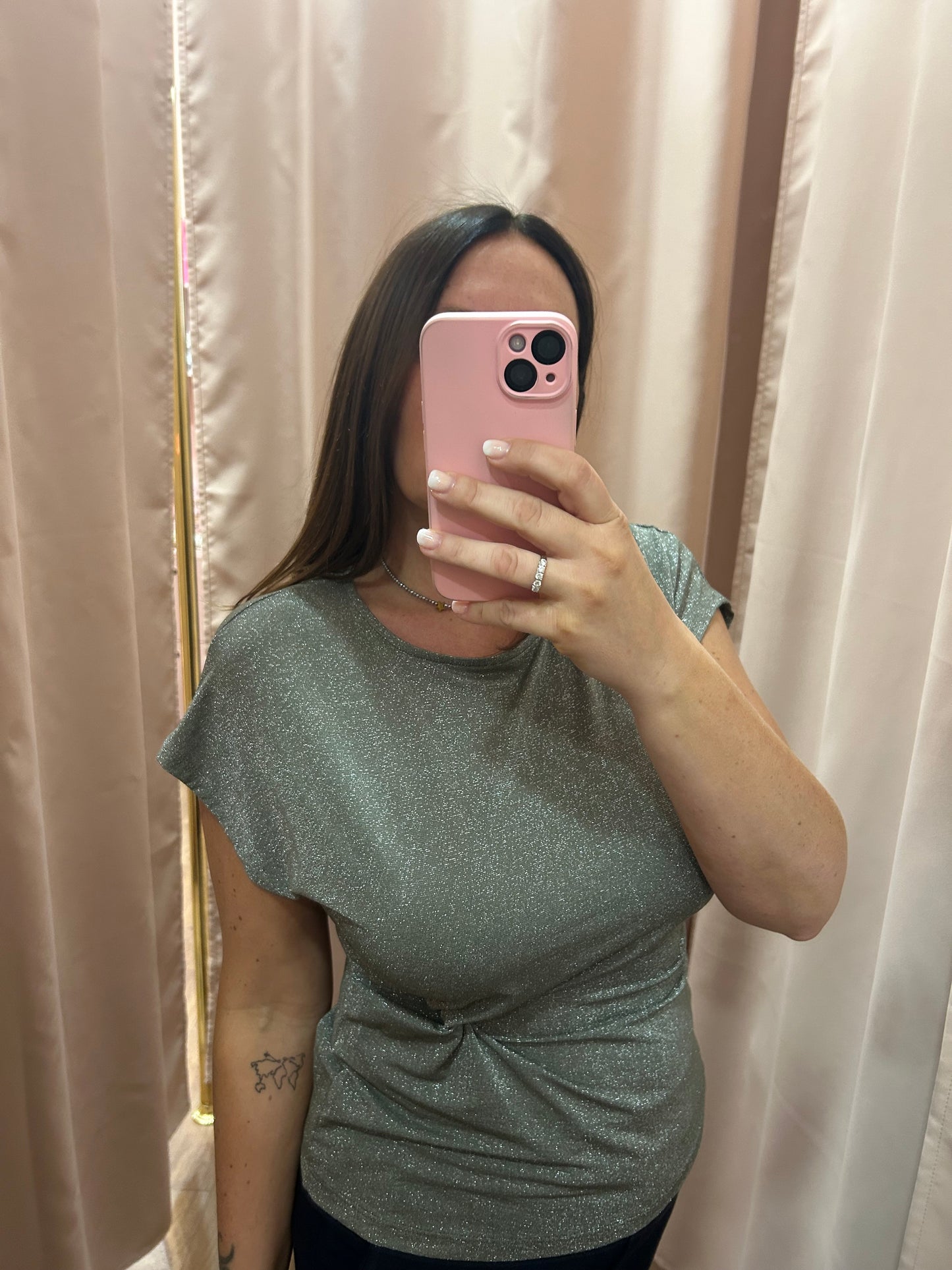 T-shirt Lurex drappeggio