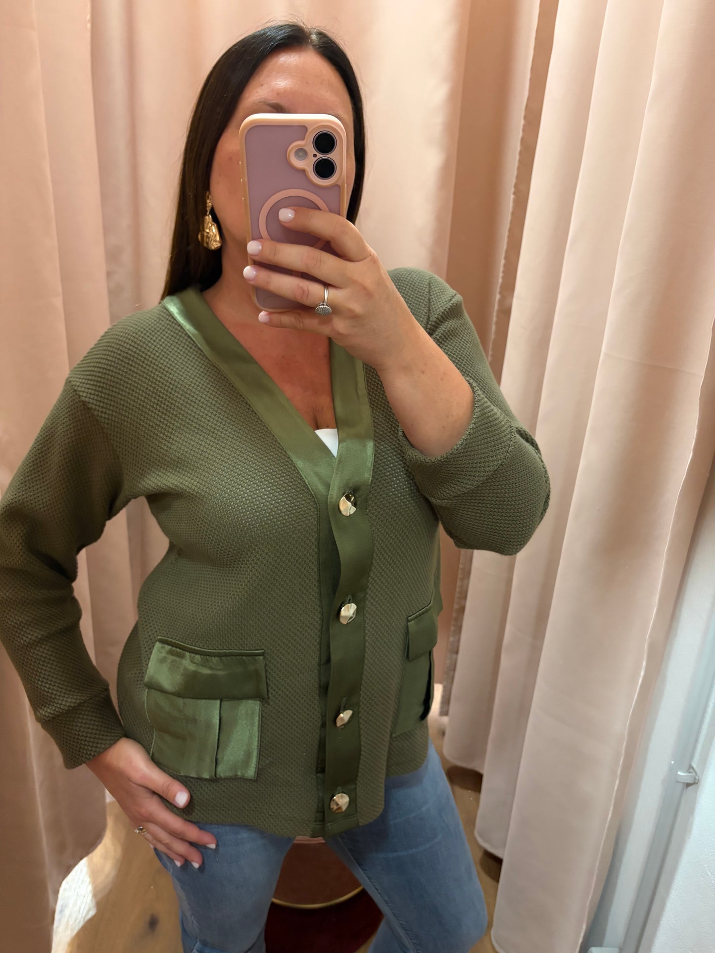 Cardigan Rete e Raso
