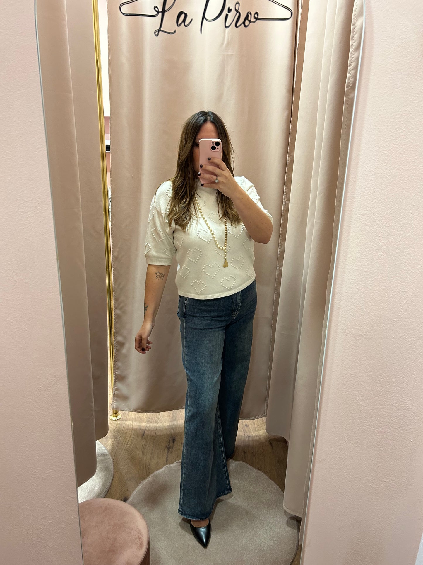 Jeans palazzo stone wash