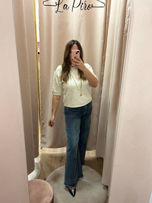 Jeans palazzo stone wash