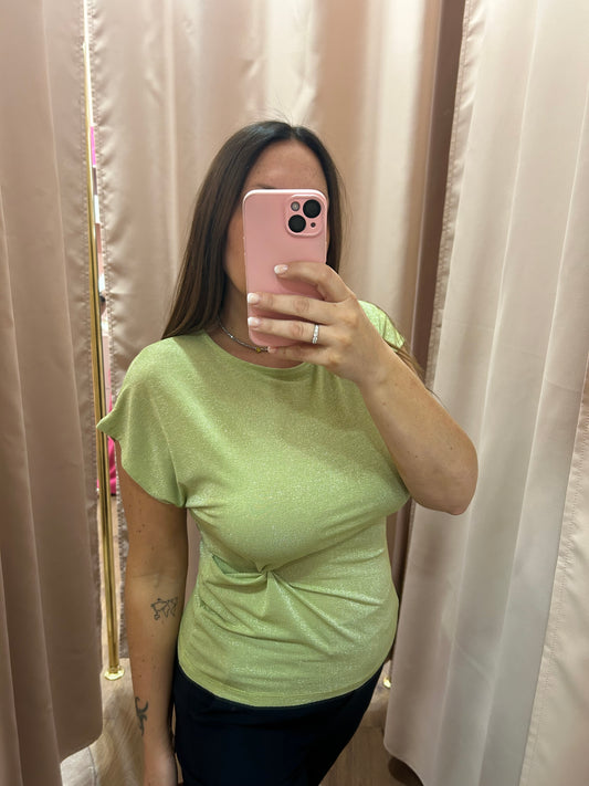 T-shirt Lurex drappeggio