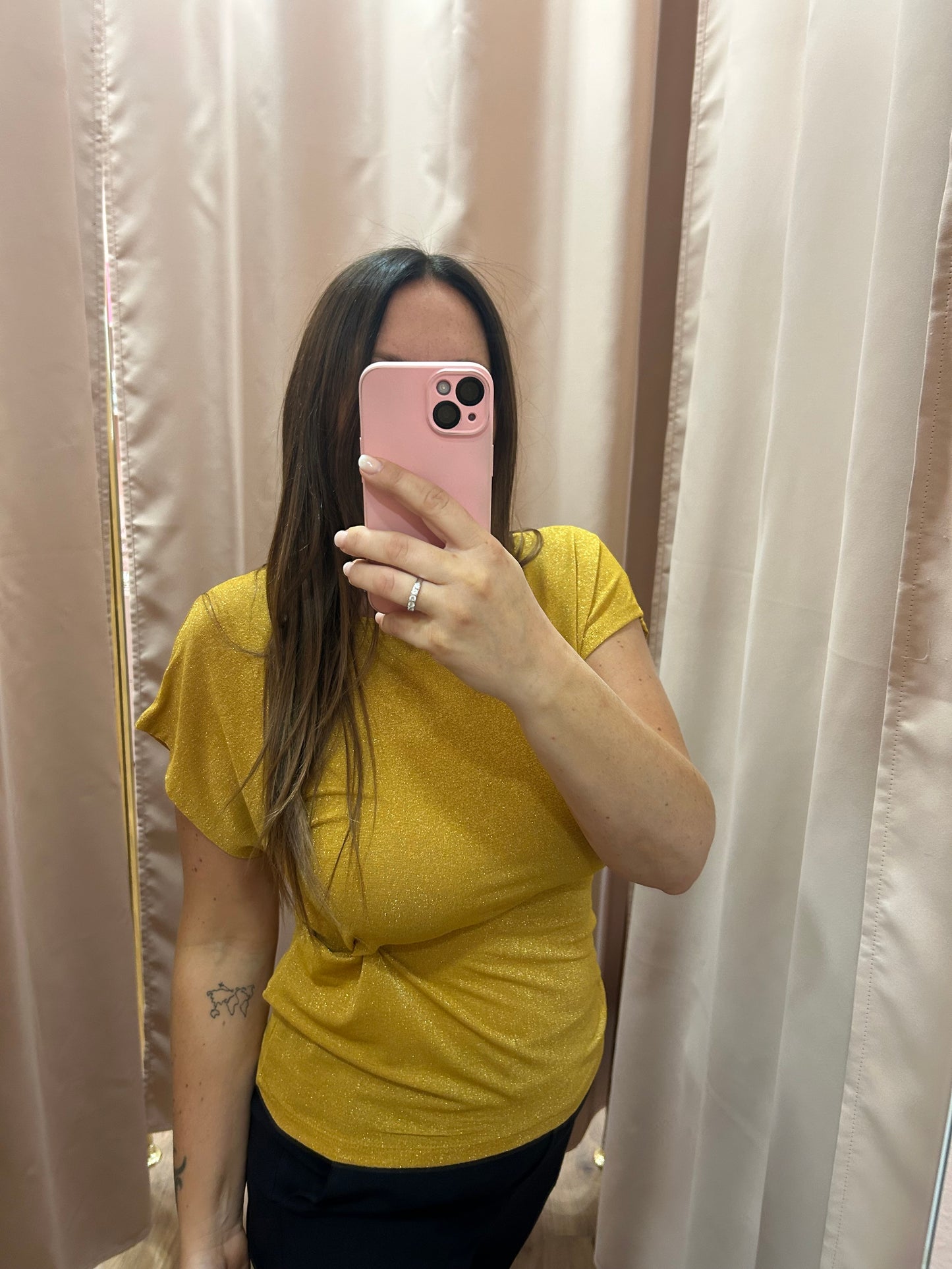 T-shirt Lurex drappeggio