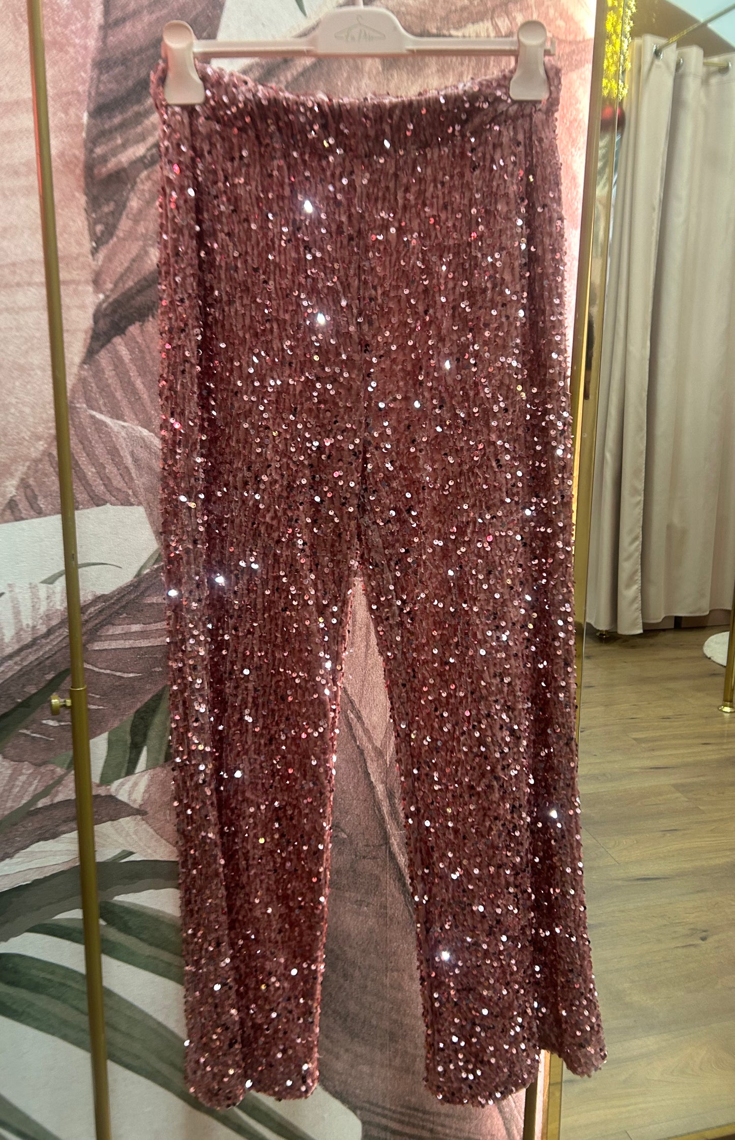 Pantalone Paillettes con elastico in vita