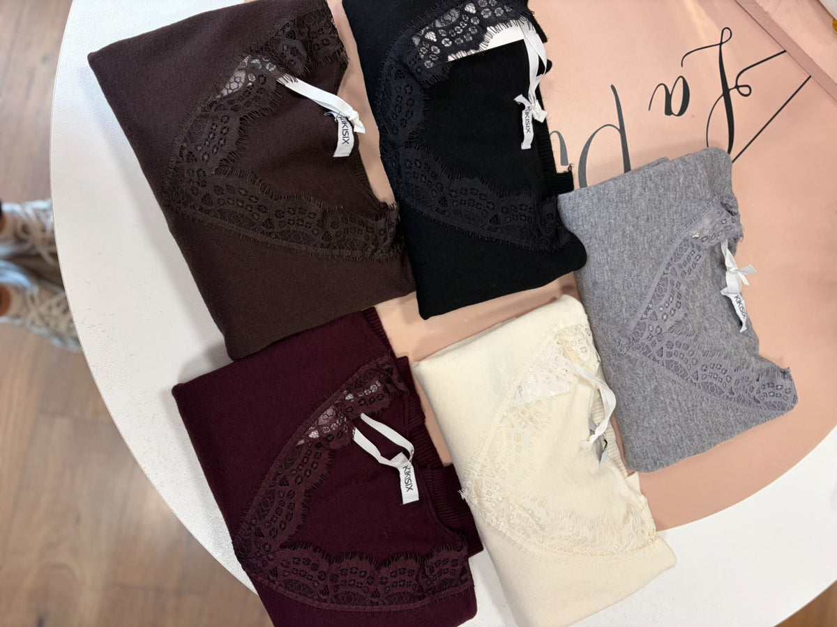 Maglia Over scollo pizzo