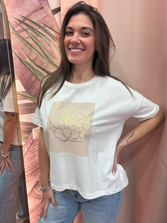 T-shirt riquadro fiore