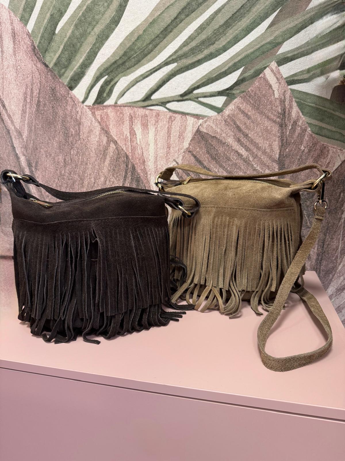 Borsa Scamosciata con frange