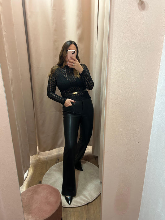 Pantalone Ecopelle bottoncini