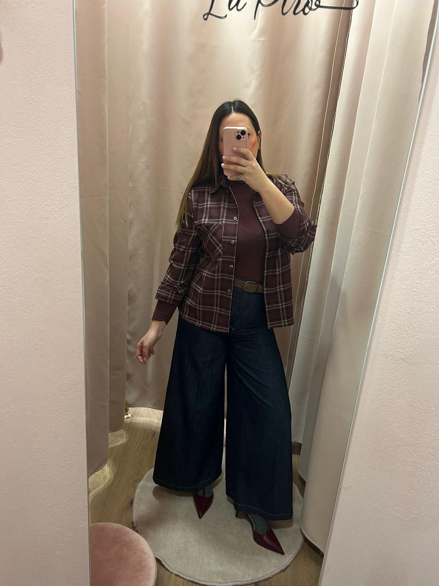 Camicia Quadro Bordeaux