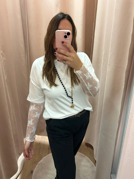 T-shirt Manica Pizzo