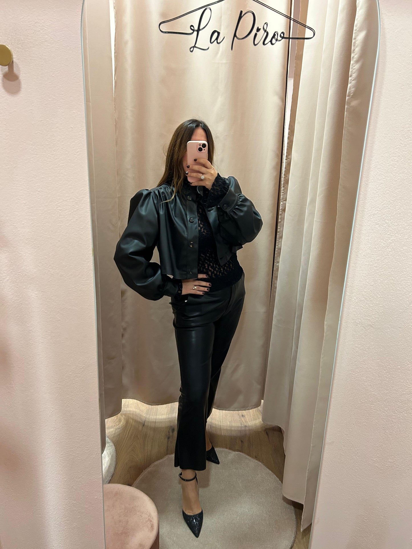 Giubbino Ecopelle con manica a sbuffo