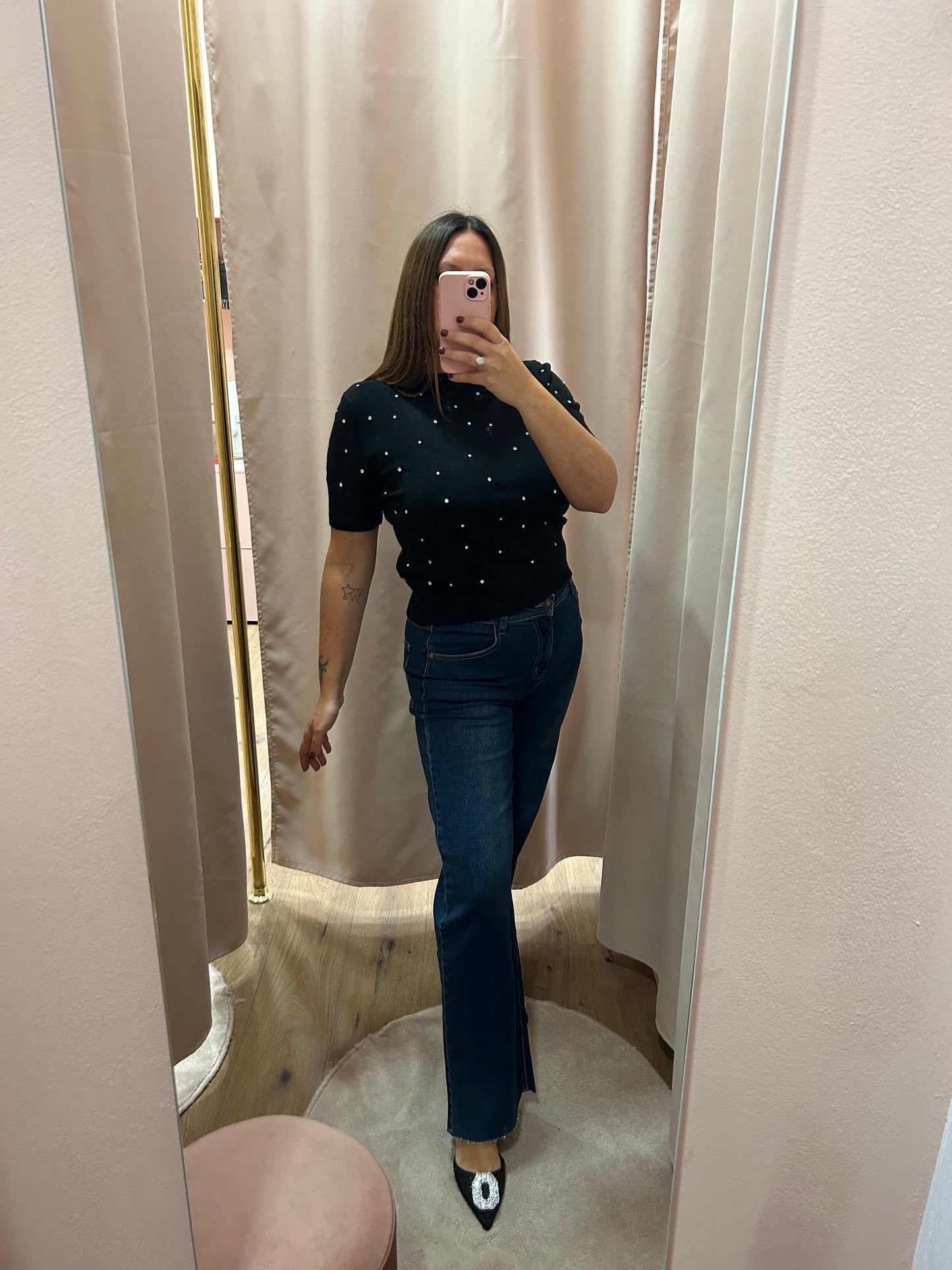 Jeans a zampetta taglio vivo